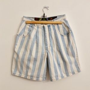 TRIBAL BLUE AND WHITE DENIM SHORTS